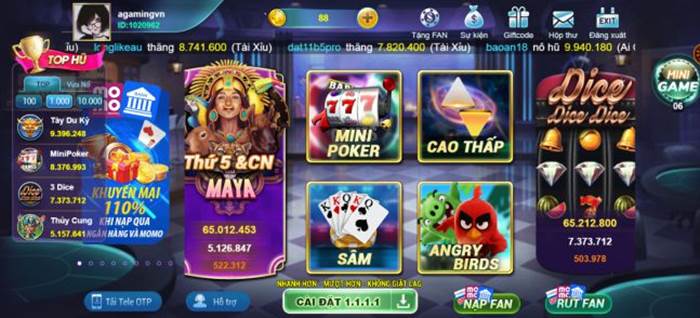 Các game nhà cái Fan123.club thường ưa chuộng để cung cấp: