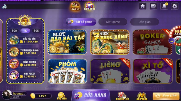 Nhà cái với list game đặc sắc